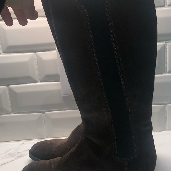 Yves Saint Laurent Brown Suede Riding Boot - Picture 4 of 7